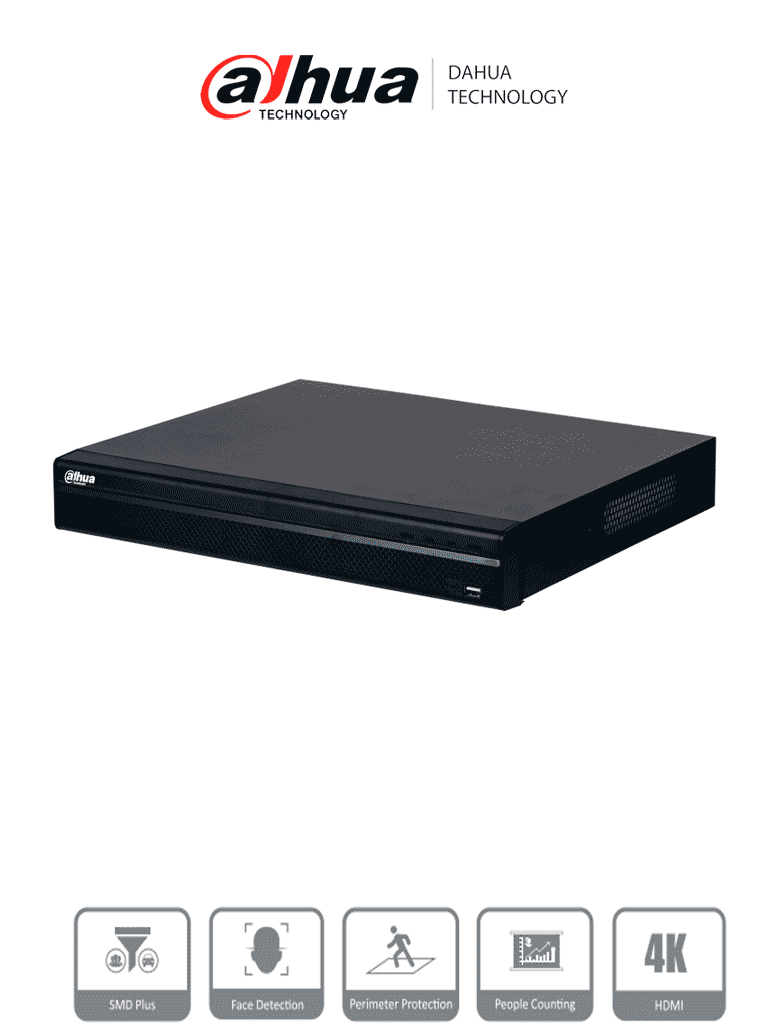 DAHUA DHI-NVR4232-4KS3 NVR De 32 canales IP, 8 MP/4K, 160 Mbps, Smart H.265+, 2 Bahías para HDD de 20 TB cada uno, HDMI & VGA, soporta cámaras WizSense y 2 canales SMD Plus. DAHUA DHI-NVR4232-4KS3 NVR De 32 canales IP, 8 MP/4K, 160 Mbps, Smart H.265+, 2 Bahías para HDD de 20 TB cada uno, HDMI & VGA, soporta cámaras WizSense y 2 canales SMD Plus.
